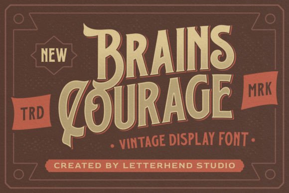 Brains Courage: A Vintage-Style Display Font for Bold Editorial Design