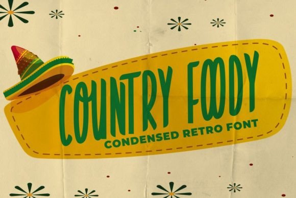 Country Foody: A Retro-Style Display Font for Editorial Elegance