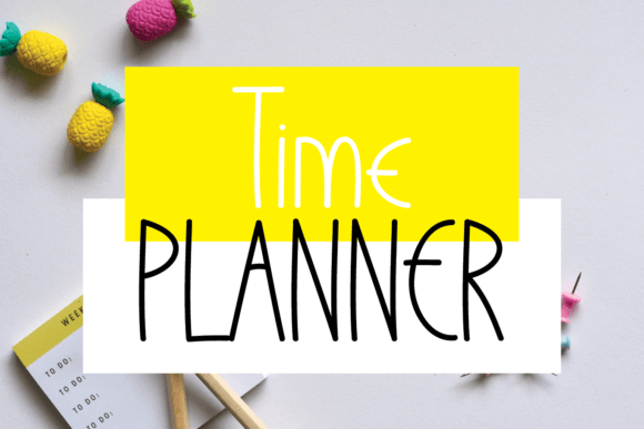 Time Planner: A Cute Display Font for Creative Makers
